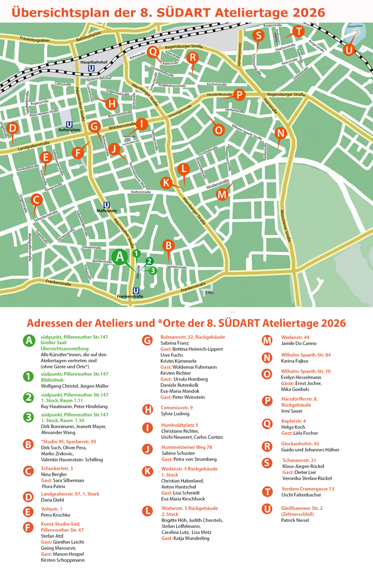 SUEDART Ateliertage 2022 Uebersichtsplan