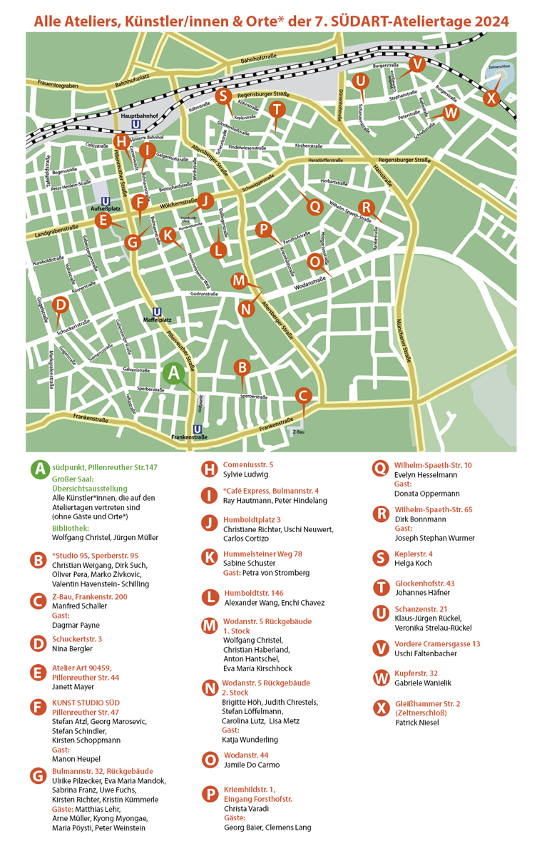 SUEDART Ateliertage 2022 Uebersichtsplan